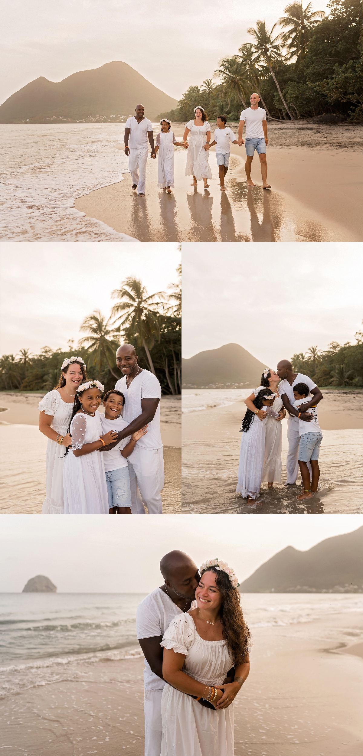 Photos de famille sur la plage de Martinique